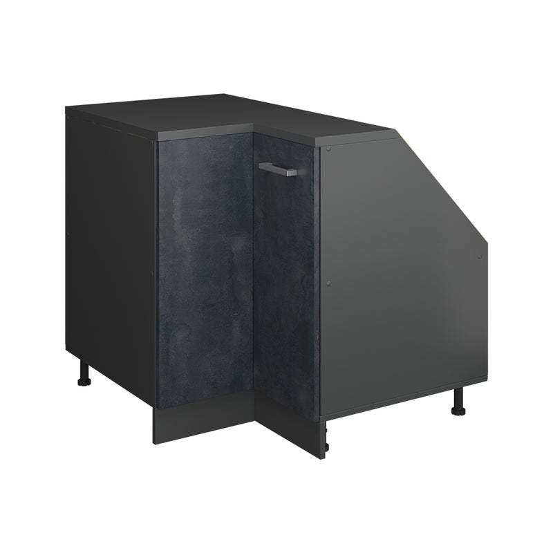 Vicco Narożna szafka kuchenna na dach skośny R-Line, Czarny beton, 75.6 cm z 1 drzwiami, korpus szafy głębokość 60 cm