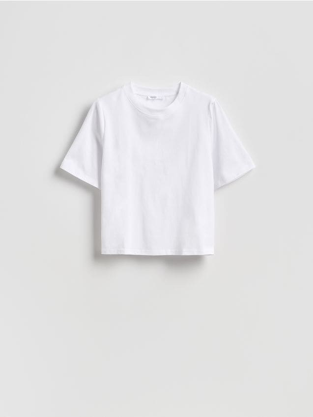 Reserved - T-shirt z bawełną - biały