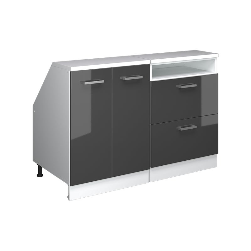 Vicco Szafka kuchenna na dach skośny R-Line, Antracyt wysoki połysk, 120 cm Zestaw 2 korpusów szafy głębokość 60 cm