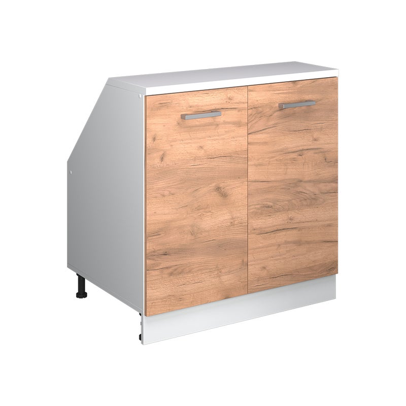 Vicco Szafka kuchenna na dach skośny R-Line, Złoty dąb energetyczny, 80 cm z 2 drzwiami, korpus szafy głębokość 60 cm
