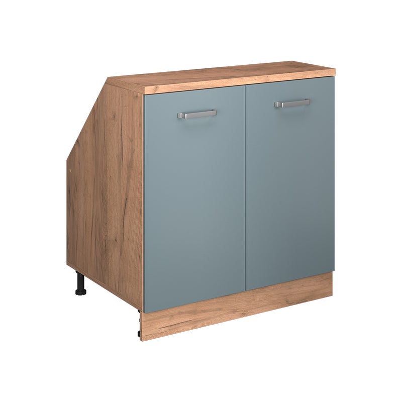 Vicco Szafka kuchenna na dach skośny R-Line, Niebiesko-szary, 80 cm z 2 drzwiami, korpus szafy głębokość 60 cm