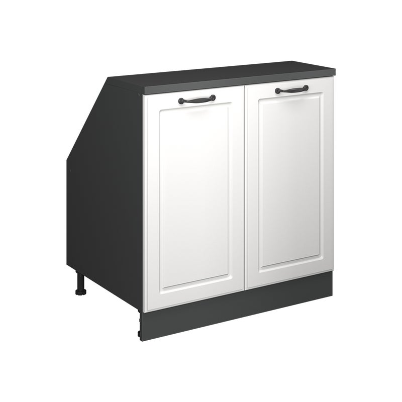 Vicco Szafka kuchenna na dach skośny R-Line, Biały domek wiejski, 80 cm z 2 drzwiami, korpus szafy głębokość 60 cm
