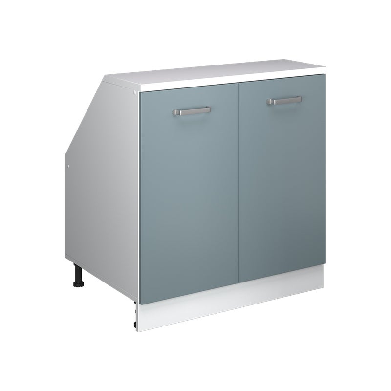 Vicco Szafka kuchenna na dach skośny R-Line, Niebiesko-szary, 80 cm z 2 drzwiami, korpus szafy głębokość 60 cm