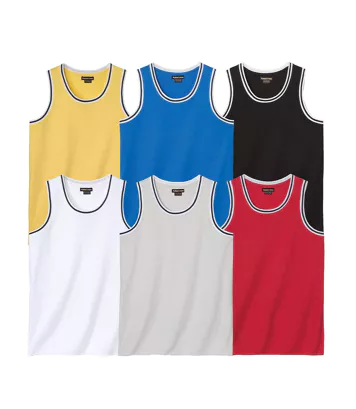 Zestaw 6 podkoszulków Mężczyzna Atlas For Men - Kolor : Niebieski - Rozmiar : 4XL