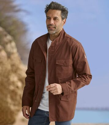 Letnia kurtka safari Mężczyzna Atlas For Men - Kolor : Pomarańczowy - Rozmiar : 4XL