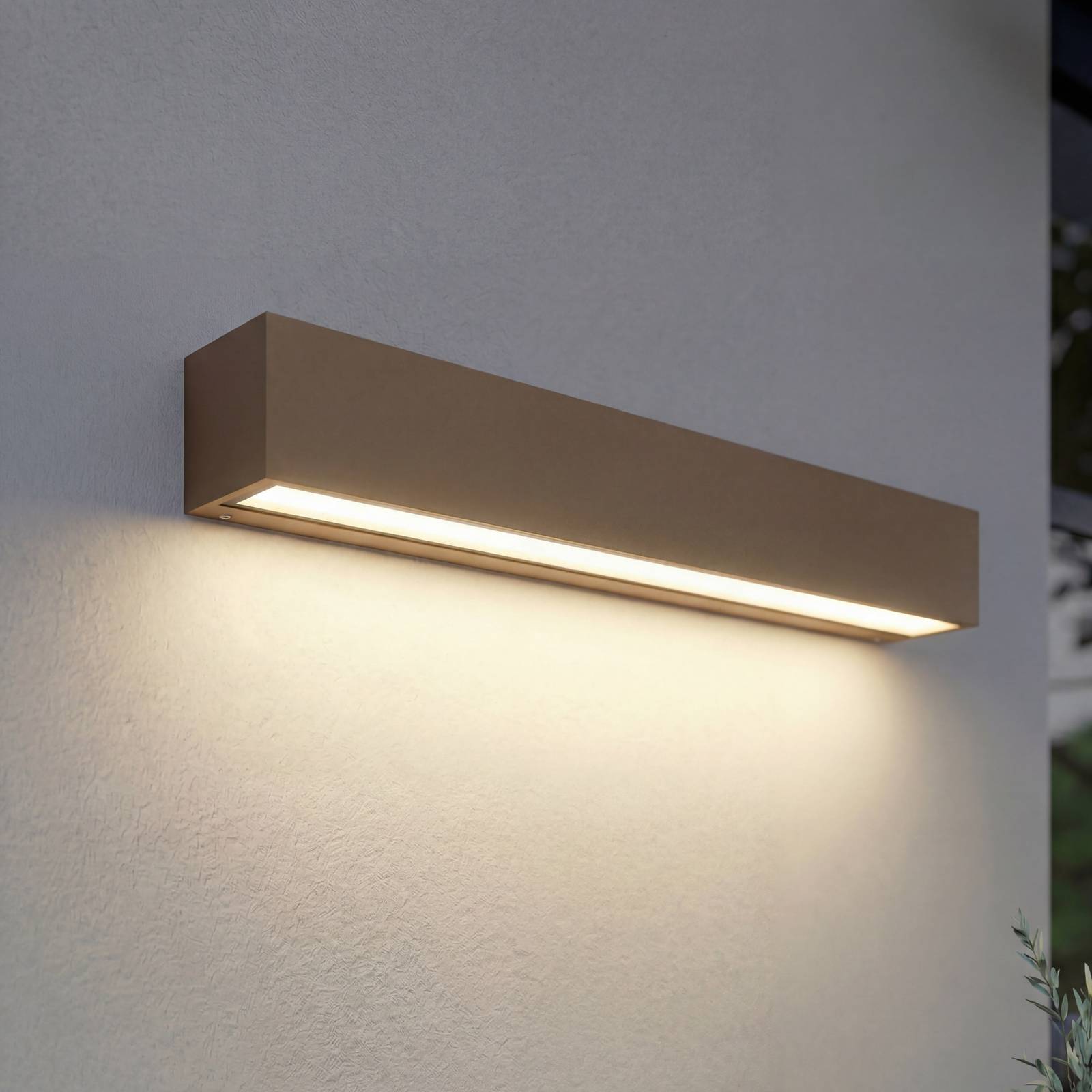 Kinkiet zewnętrzny LED Lengo Lucande, brązowy / rdzawy, aluminium, nowoczesny