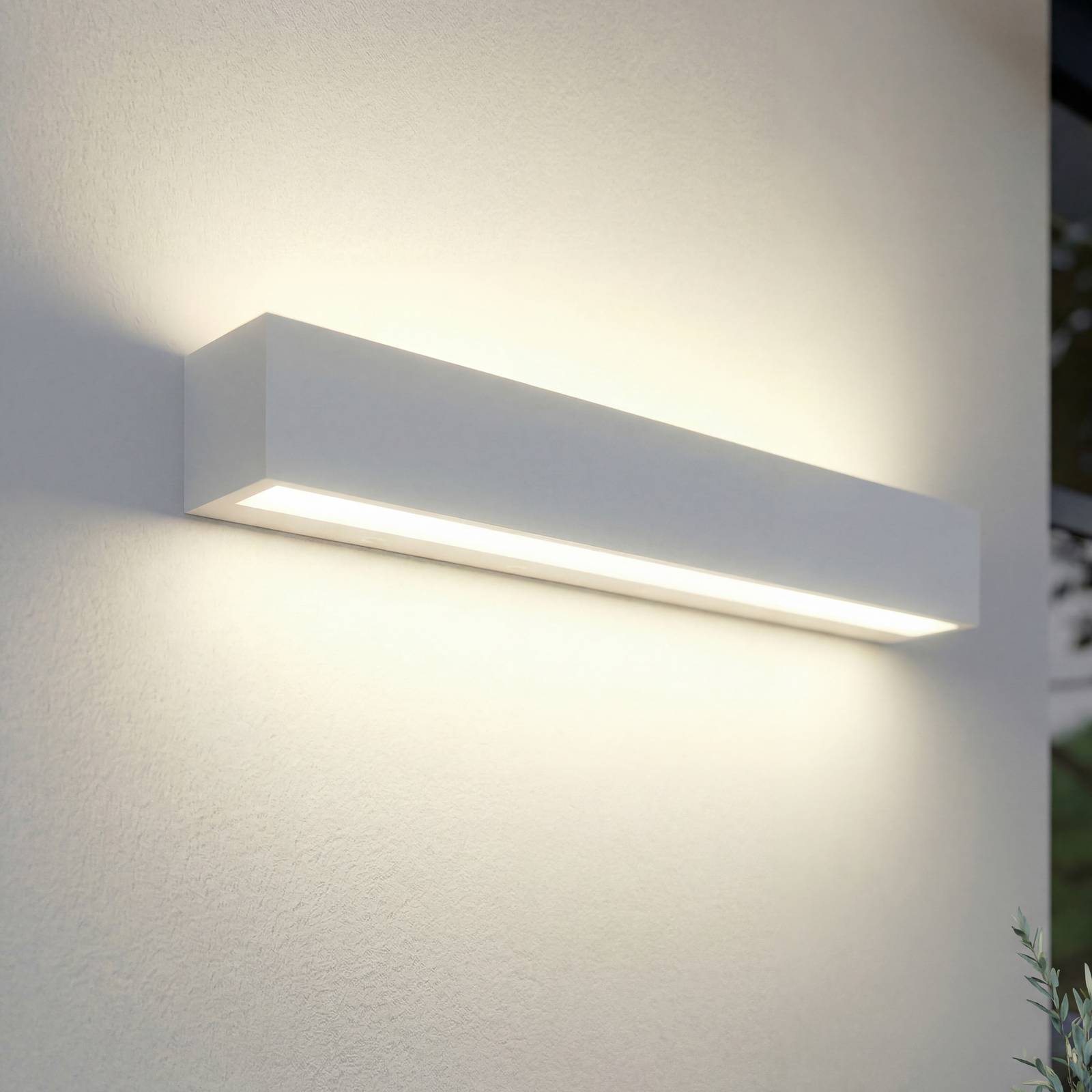Kinkiet zewnętrzny LED Lengo Lucande, biały / opal, aluminium, nowoczesny