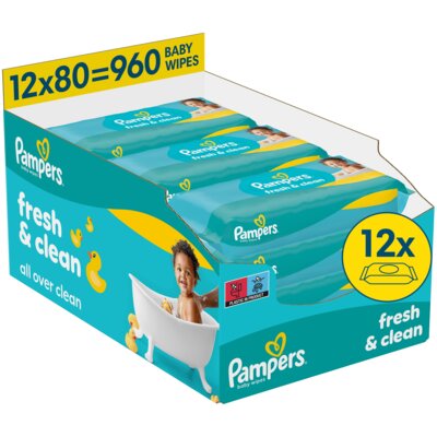 Chusteczki nawilżane PAMPERS Fresh Clean XXL 12x80 (960 szt.)