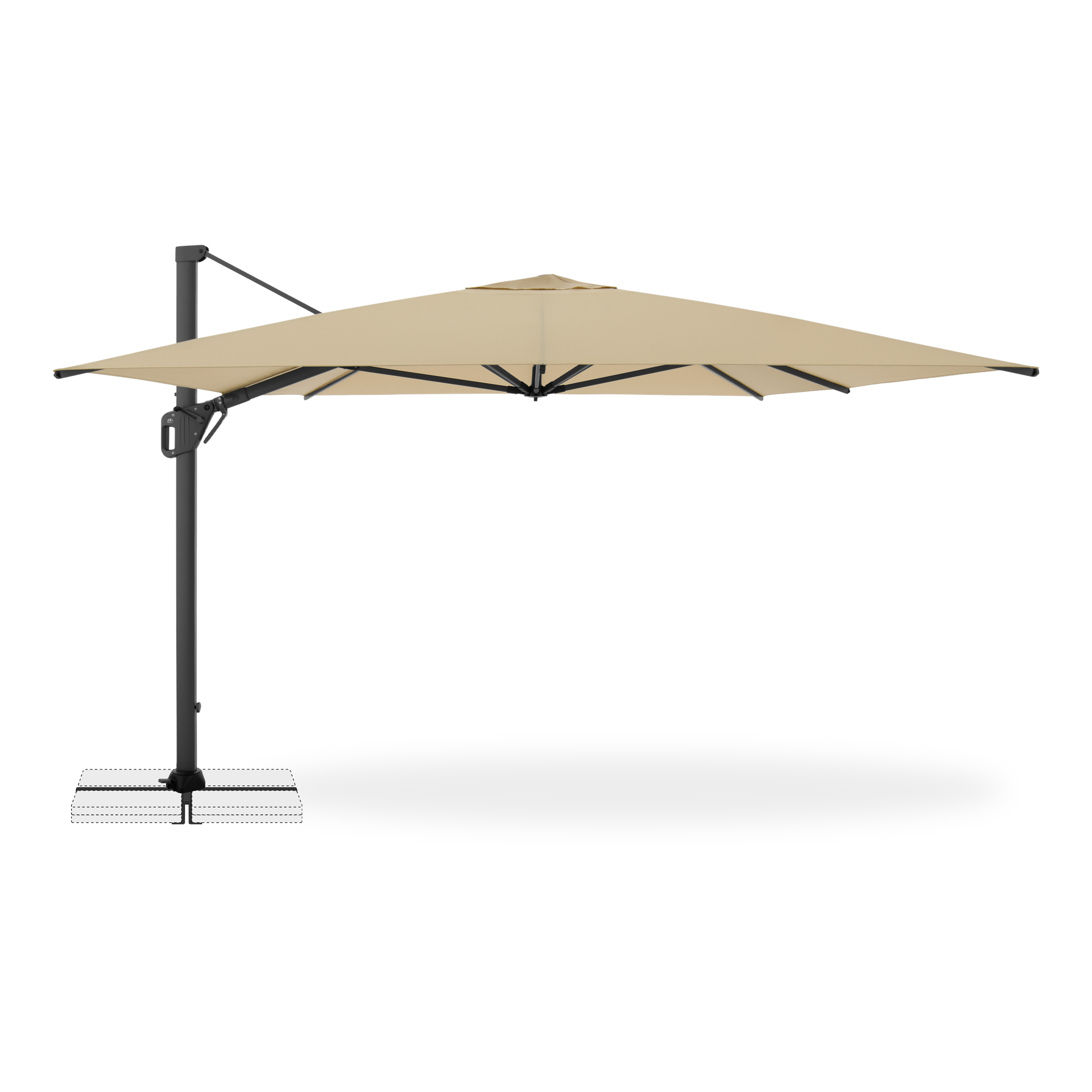 Doppler Parasol ogrodowy LIFE 300x400 SIDE Ciemny Beż