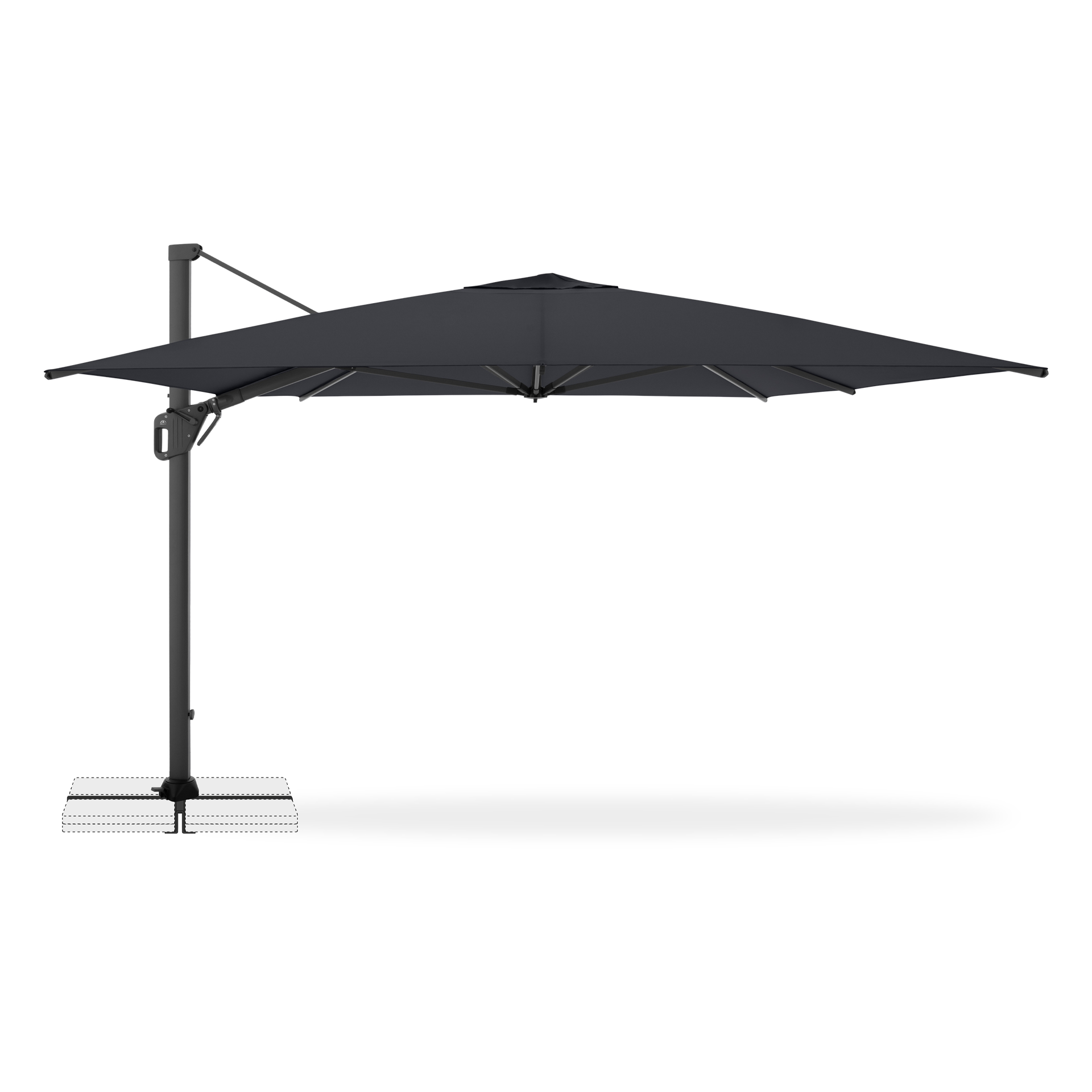 Doppler Duży parasol ogrodowy LIFE 300x400 SIDE Antracyt