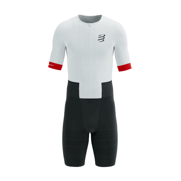 COMPRESSPORT Strój triathlonowy męski STREAM SS TRISUIT white/black