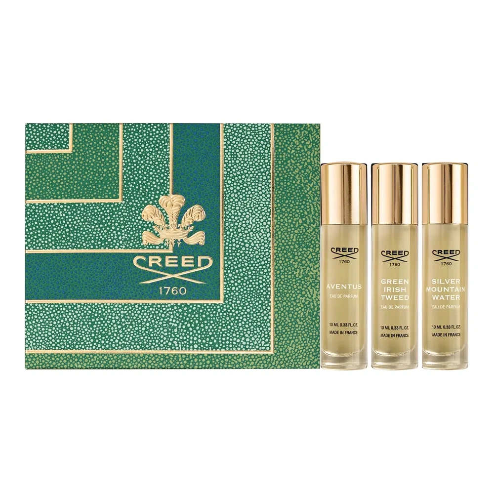 Creed Men's 3-Piece Gift Set woda perfumowana spray Aventus 10 ml + Green Irish Tweed 10 ml + Silver Mountain Water 10 ml