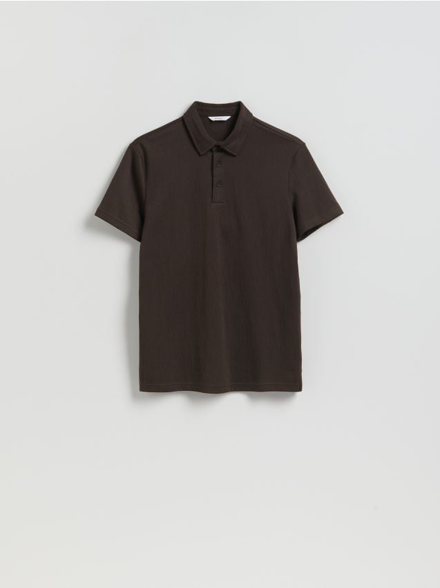 Reserved - Koszulka polo slim - ciemnobrązowy