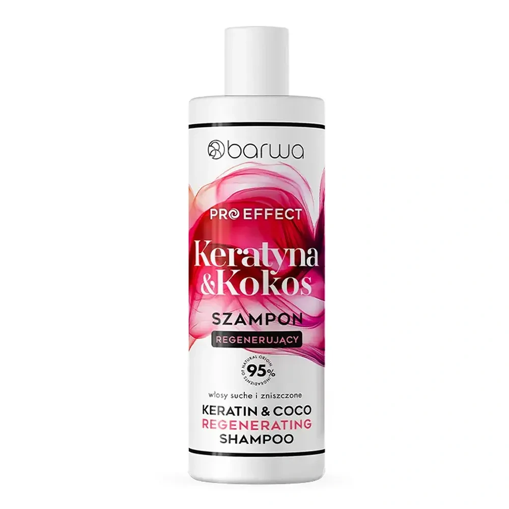 Barwa Pro Effect regenerujący szampon do włosów suchych i zniszczonych Keratyna & Kokos 380 ml