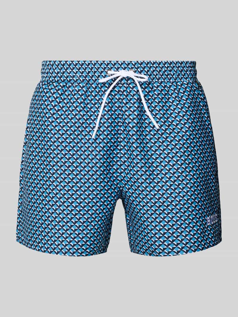 Spodenki kąpielowe o kroju relaxed fit ze wzorem na całej powierzchni model 'CATFISH'