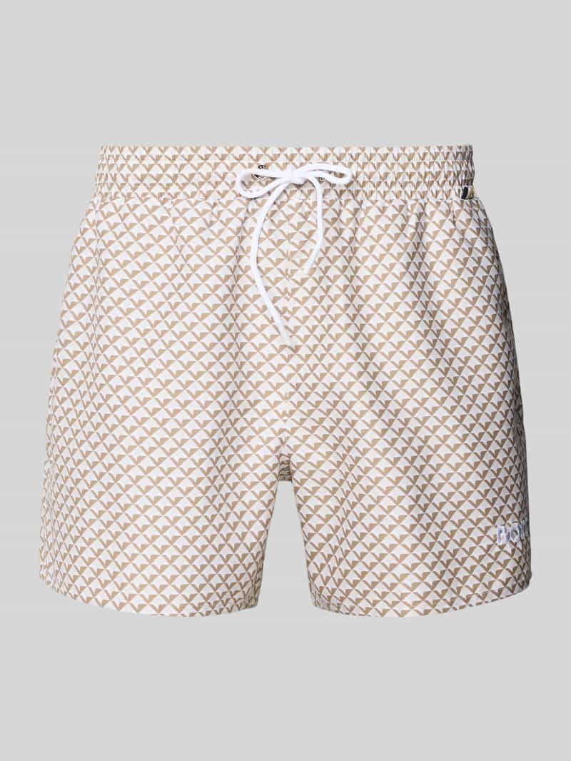 Spodenki kąpielowe o kroju relaxed fit ze wzorem na całej powierzchni model 'CATFISH'