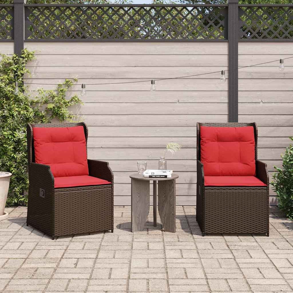 VidaXL Ławka ogrodowa 2 pcs Brązowy polirattan