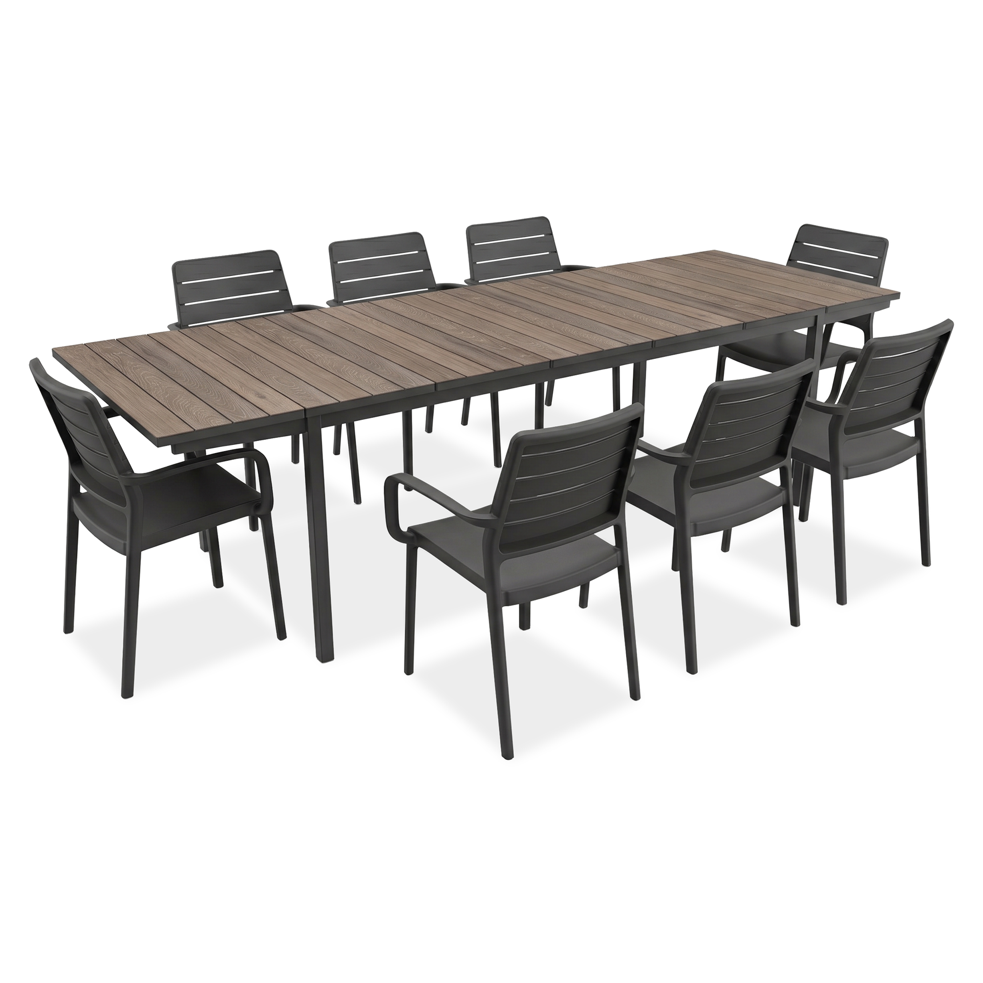 Zestaw mebli na taras PORTO 8+1 GRAPHITE/BL ASHWOOD - KETER
