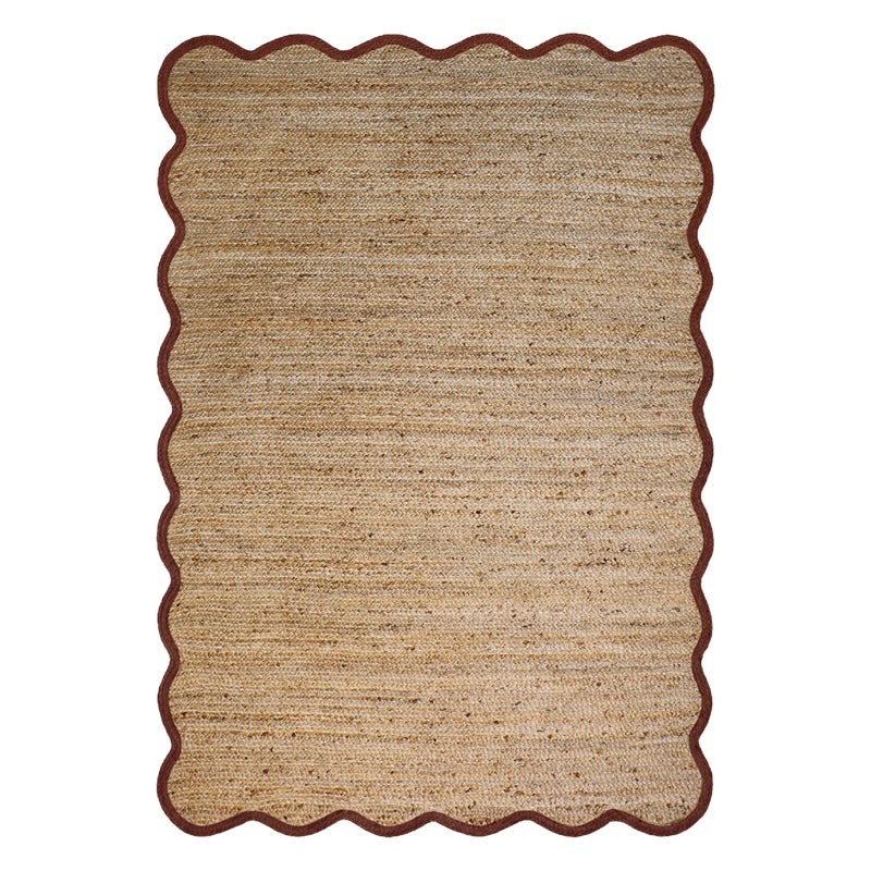 Dywan z juty Jute Pop Natural beżowy 160 x 230 cm z brązową lamówką Inspire
