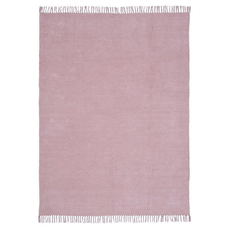 Bawełniany dywan z frędzlami Manoa Bistro bawełniany różowy 160 x 230 cm Inspire