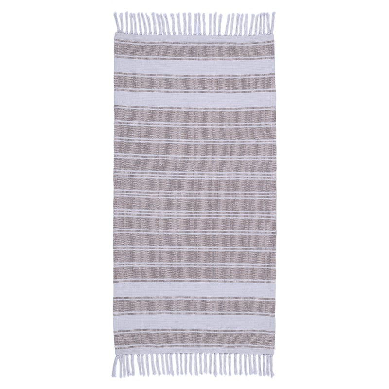 Dywanik bawełniany Stripy cool beżowy 60 x 120 cm Inspire