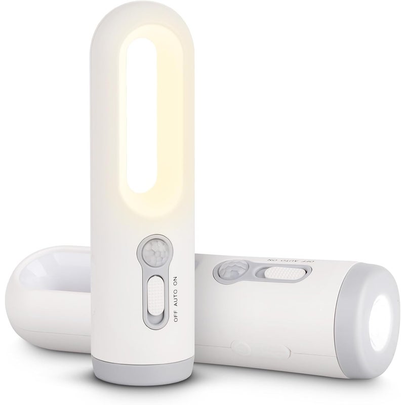 Ładowalna lampka nocna LED 2 w 1 – Czujnik ruchu, delikatne światło do pokoju, dla dziecka, do toalety i korytarza