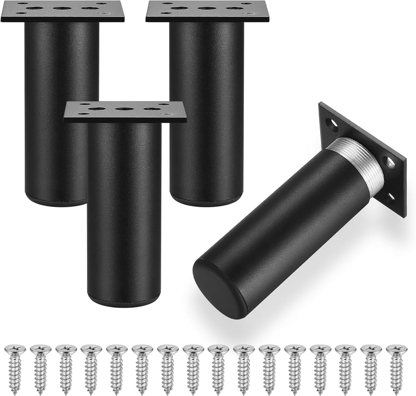 4 Sztuki Nóżek Meblowych, 10 cm Nóżka Meblowa, Noga Stołu, Nóżki do Szafek z Stopu Aluminium, Nogi Stołowe, Nóżka do Mebli Sofy Placar