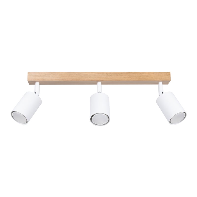 Reflektor spot JUNGLO biały i drewno 3xGU10x10W metal wym:17,5x45x61cm IP20 Pure Lume
