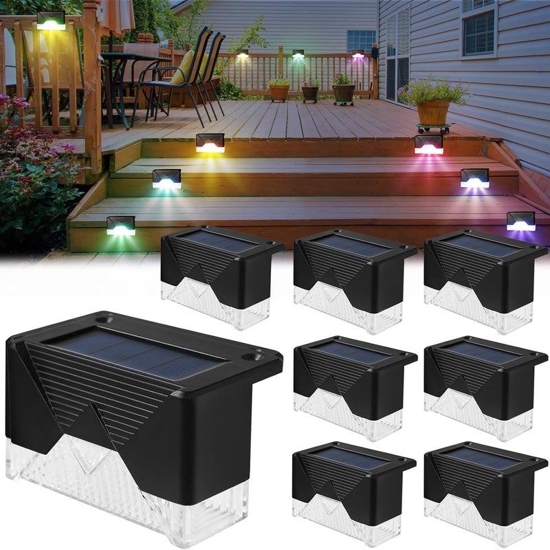Zestaw 8 lamp solarnych do schodów, lamp ogrodowych solarnych, dekoracyjnych lamp solarnych, 600 mAh