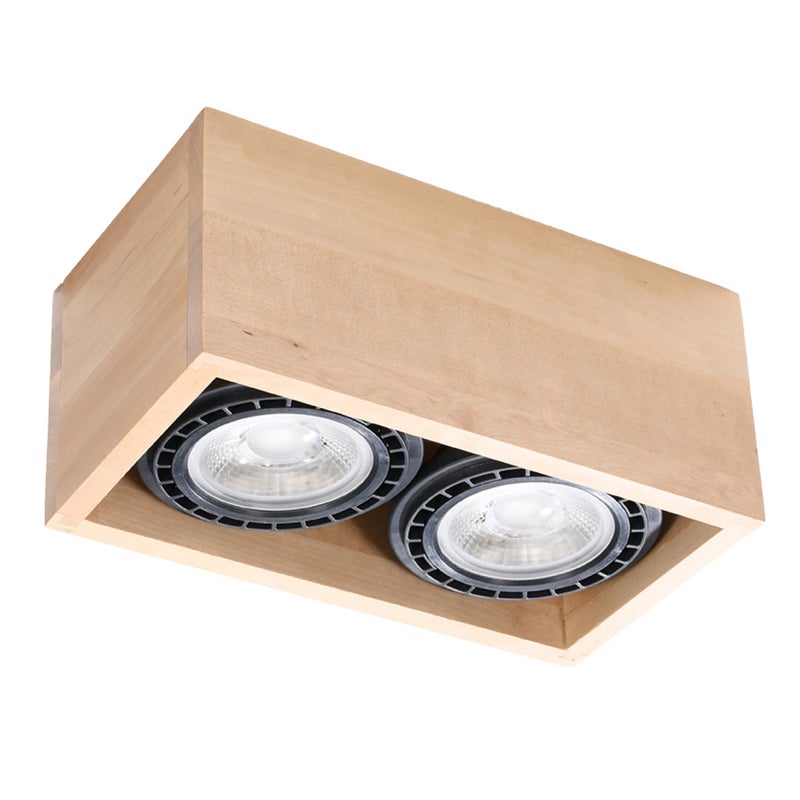 Reflektor spot NUMERO naturalne drewno 2xGU10x10W drewno wym:10x14x27cm IP20 Pure Lume