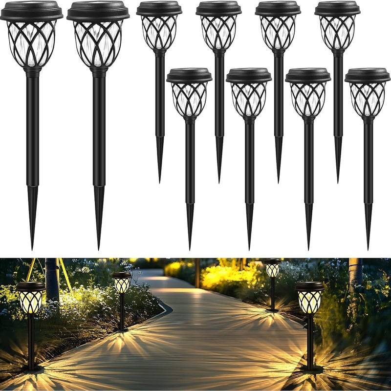 (10 lamp) Lampy solarne do ogrodu, wodoodporne lampy solarne do ogrodu, lampy solarne LED do dekoracji ogrodu, ścieżek i trawników