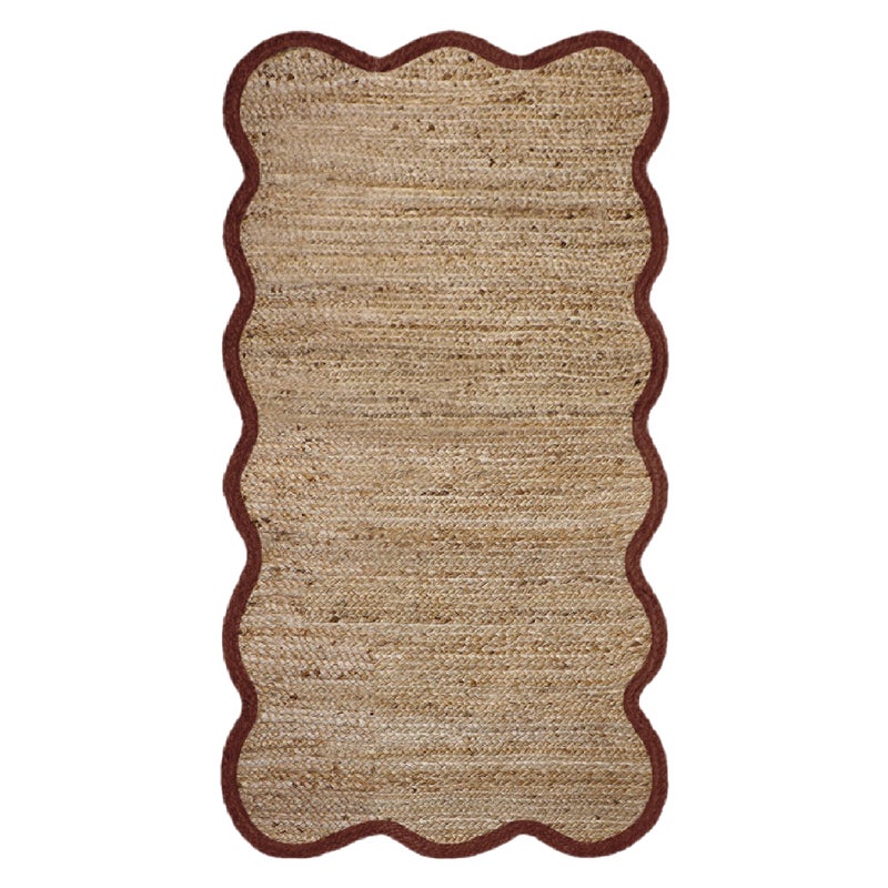 Dywan z juty Jute Pop Natural beżowy 80 x 150 cm z brązową lamówką Inspire