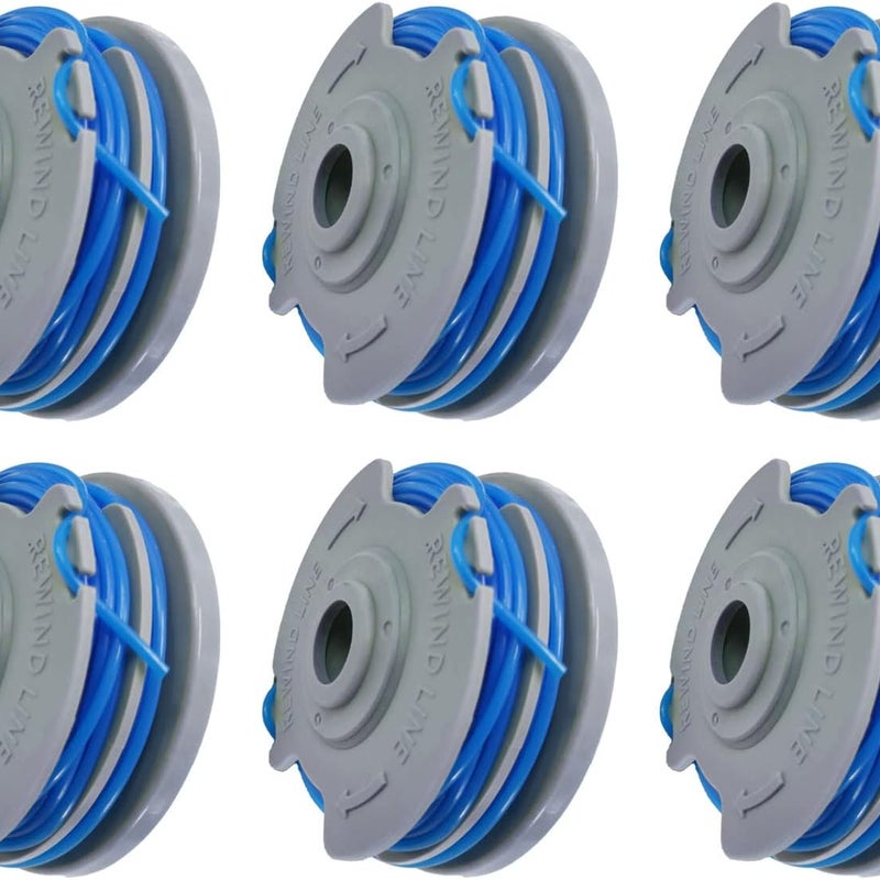 Zestaw 6 szpul zapasowych do kosiarek Flymo Contour 500 XT/FLY289, szpule nylonowe, automatyczne podawanie żyłki, wydajne cięcie
