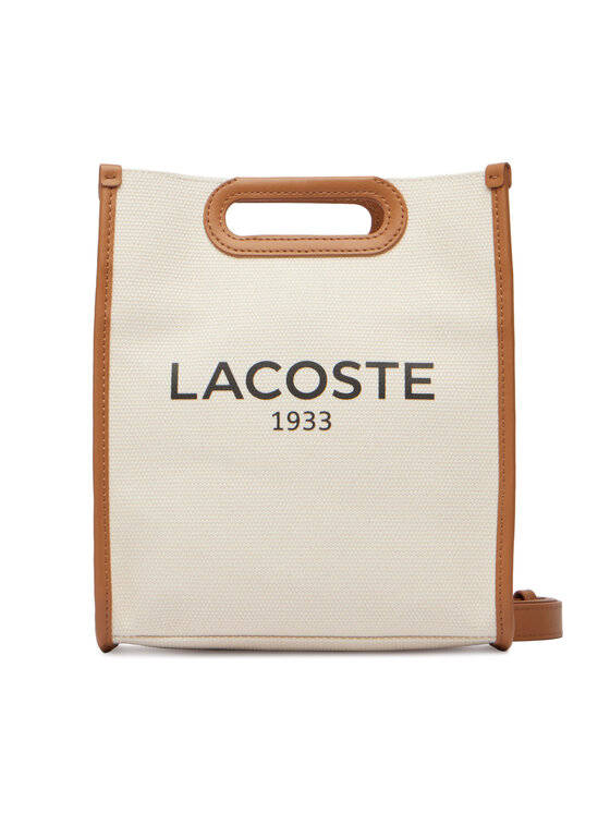 Lacoste Torebka Small Heritage Canvas Tote NF5232TD Beżowy jasny