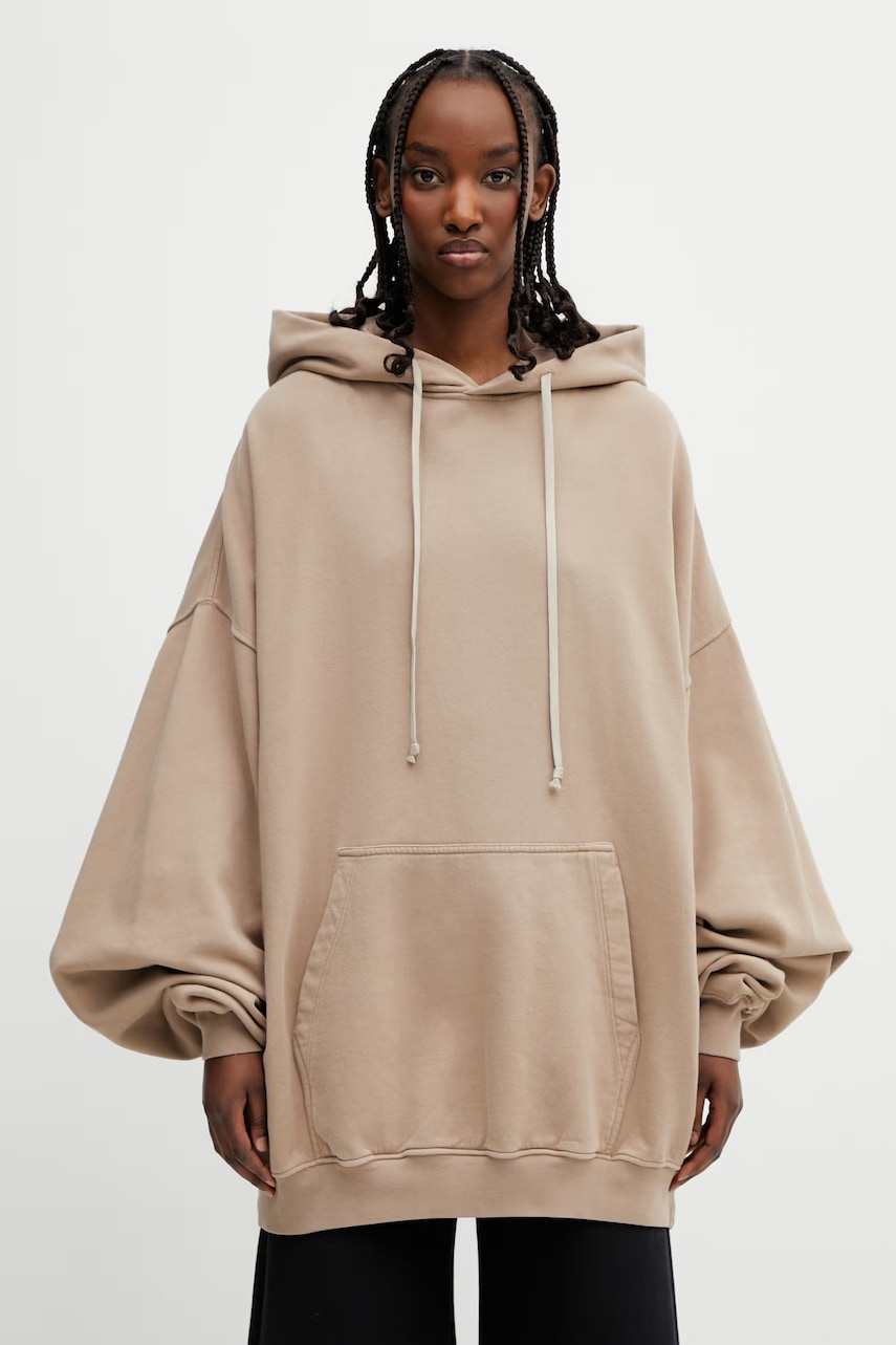Rick Owens DRKSHDW Hun bluza z kapturem damska bawełniana