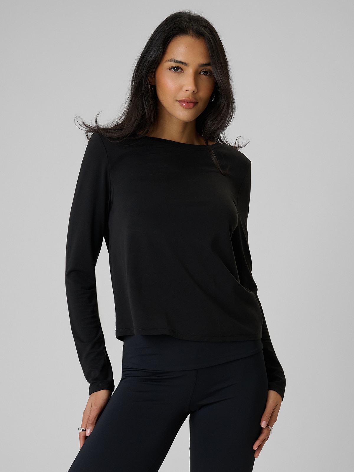 4F Longsleeve regular z modalem damski - czarny XS