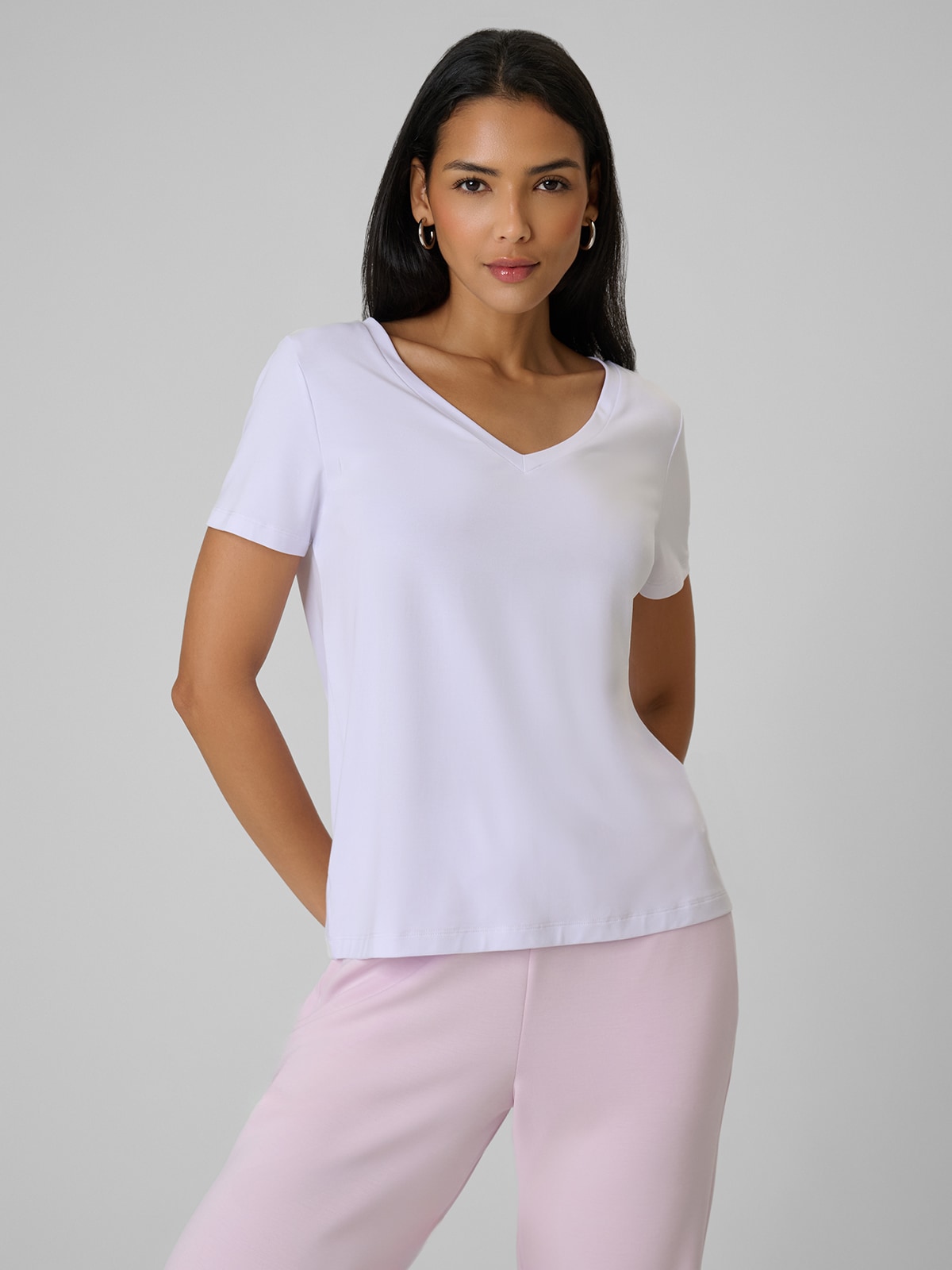 4F T-shirt regular z modalem damski - biały M