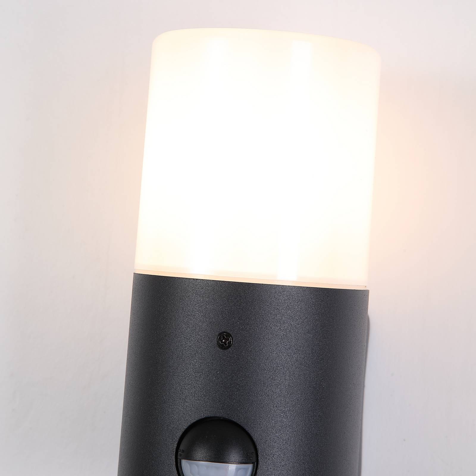 Searchlight Kinkiet zewnętrzny Cannes, wysokość 17 cm, czarno-biały, 1-punktowa, z Cannes, czarny, aluminium, nowoczesny