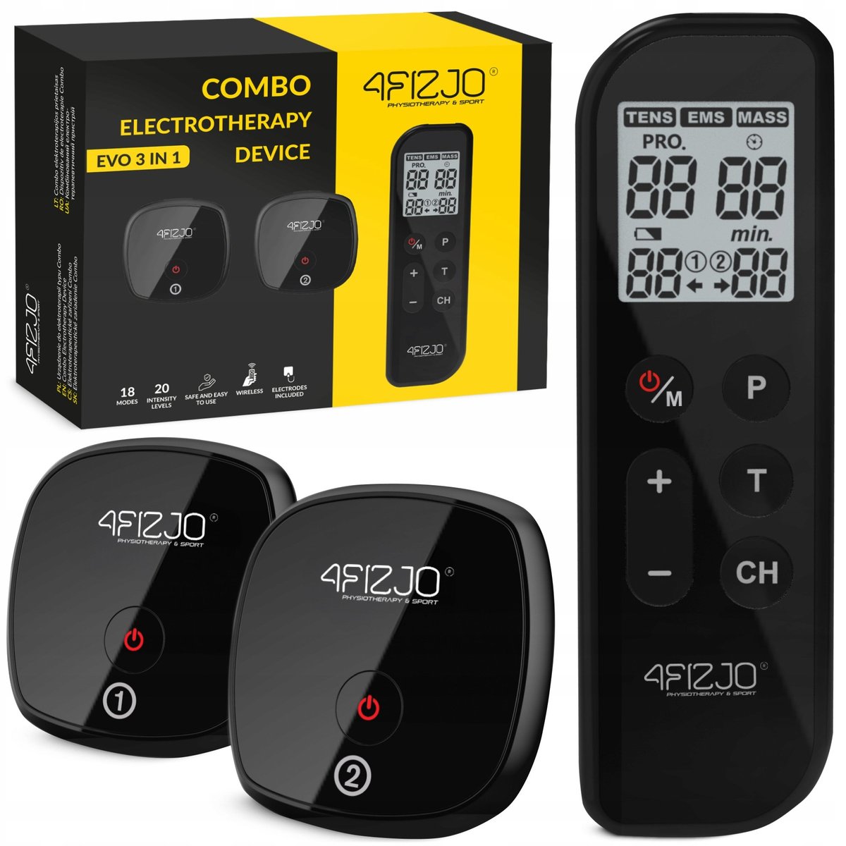 Elektrostymulator Masaż Mięśni Stymulacja Elektroterapia Tens Ems Evo 3W1