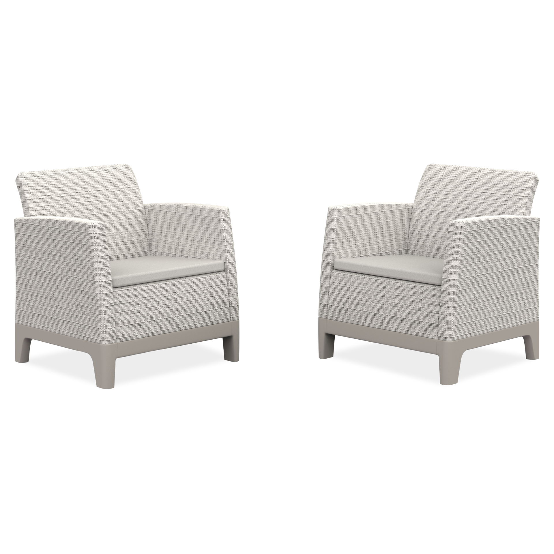 Dwa fotele Scandi Forma Duo Pebble Grey-Soft Beige / Oat - Keter 009195