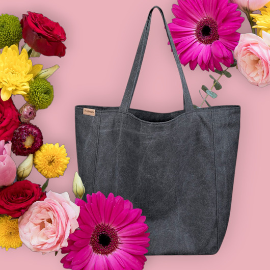Lazy bag torba czarna na zamek / vegan / eco