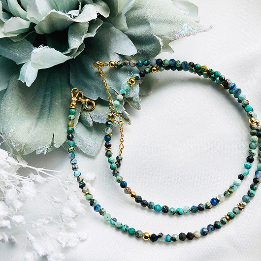 Naszyjnik z Chryzokoli , choker chryzokoloa