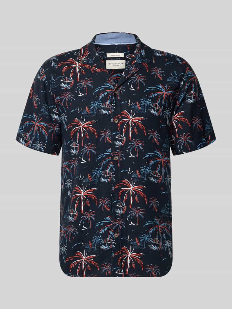 Koszula casualowa o kroju regular fit z mieszanki wiskozy i lnu