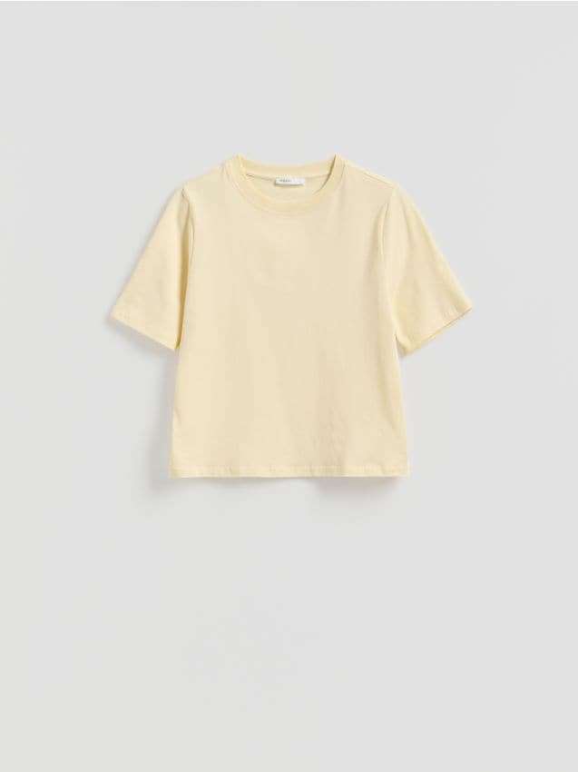 Reserved - T-shirt z bawełną - jasnożółty
