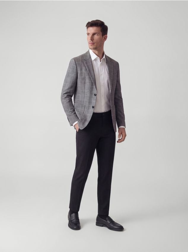 Reserved - Marynarka slim fit w kratę - ciemnoszary
