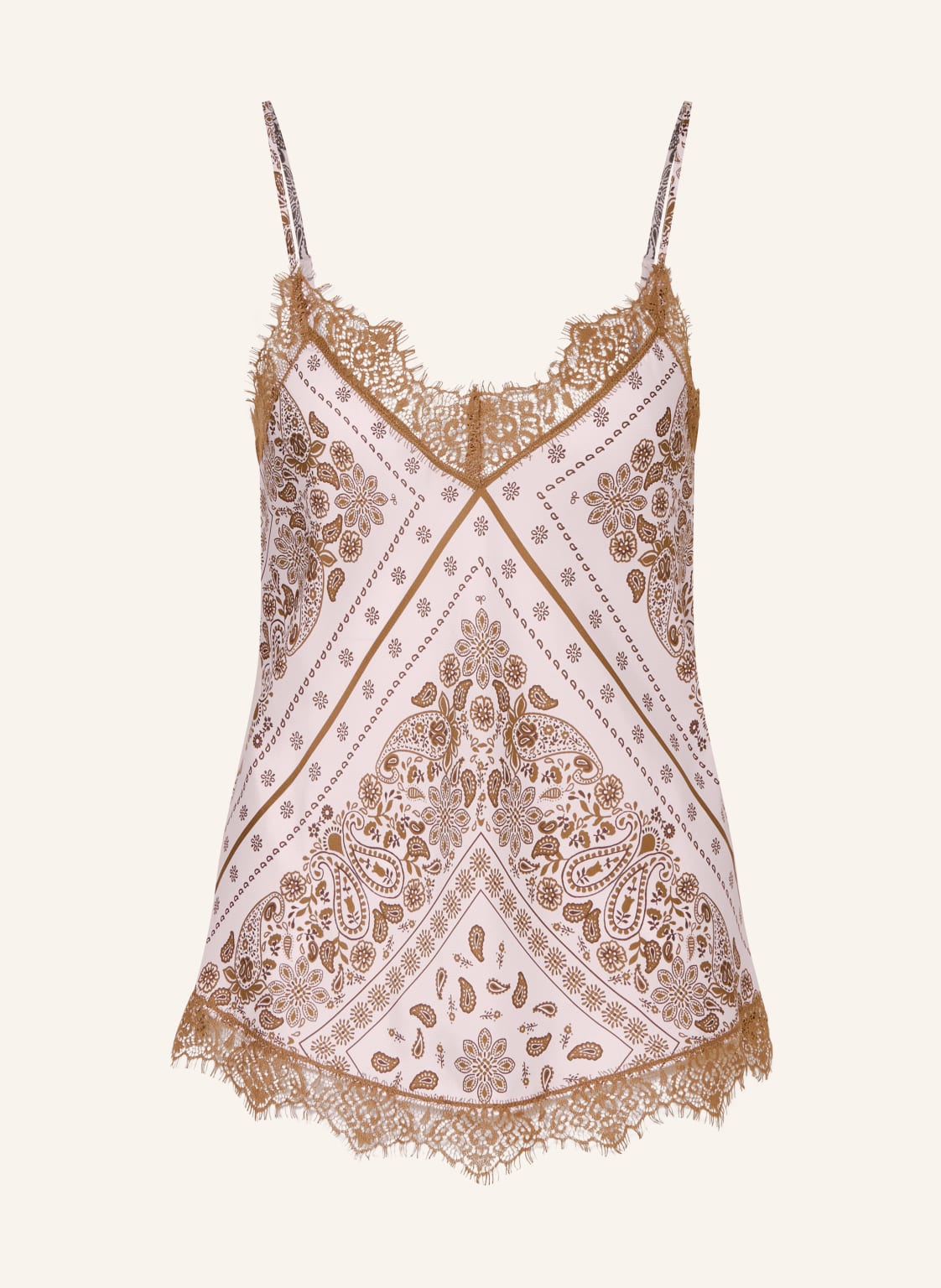 Darling Harbour Top Z Jedwabiu I Koronki rosa