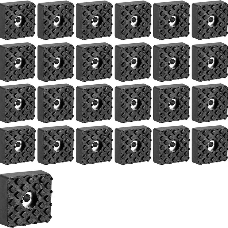 (25 szt.) Nóżki meblowe, kwadratowe, antypoślizgowe, gumowe podkładki do mebli, elektroniki, sprzętu AGD, krzeseł (30 x 30 mm)