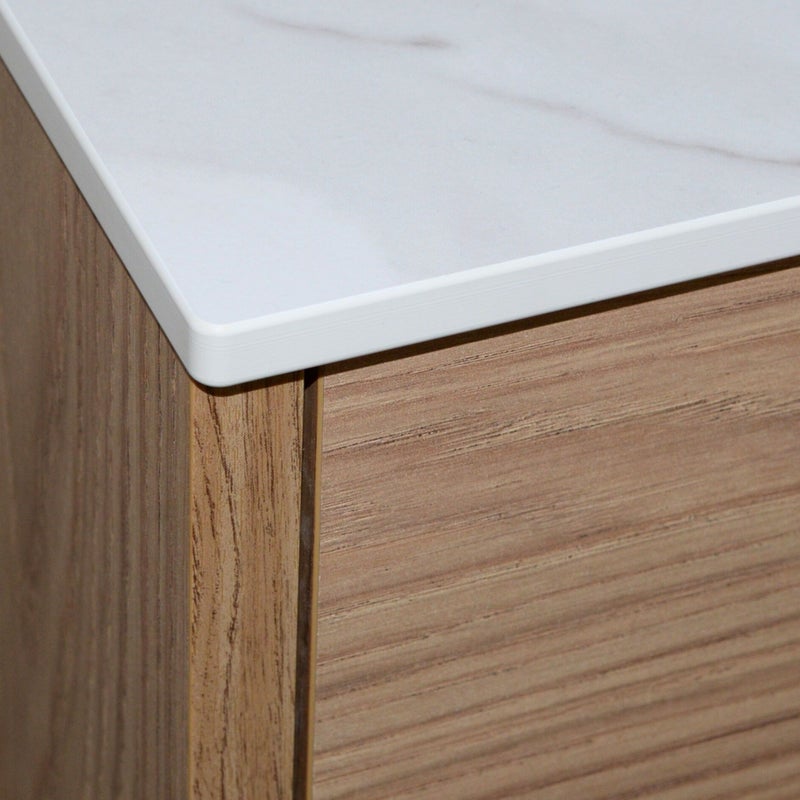KOLM Blat łazienkowy HPL z otworami do szafki 40cm 40,5×47cm Calacatta K551SU