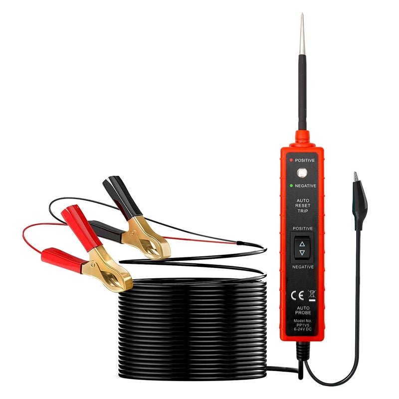 Tester obwodów elektrycznych samochodowych DC 6-24V, detektor obwodów, analizator obwodów, sonda zasilania, tester ciągłości
