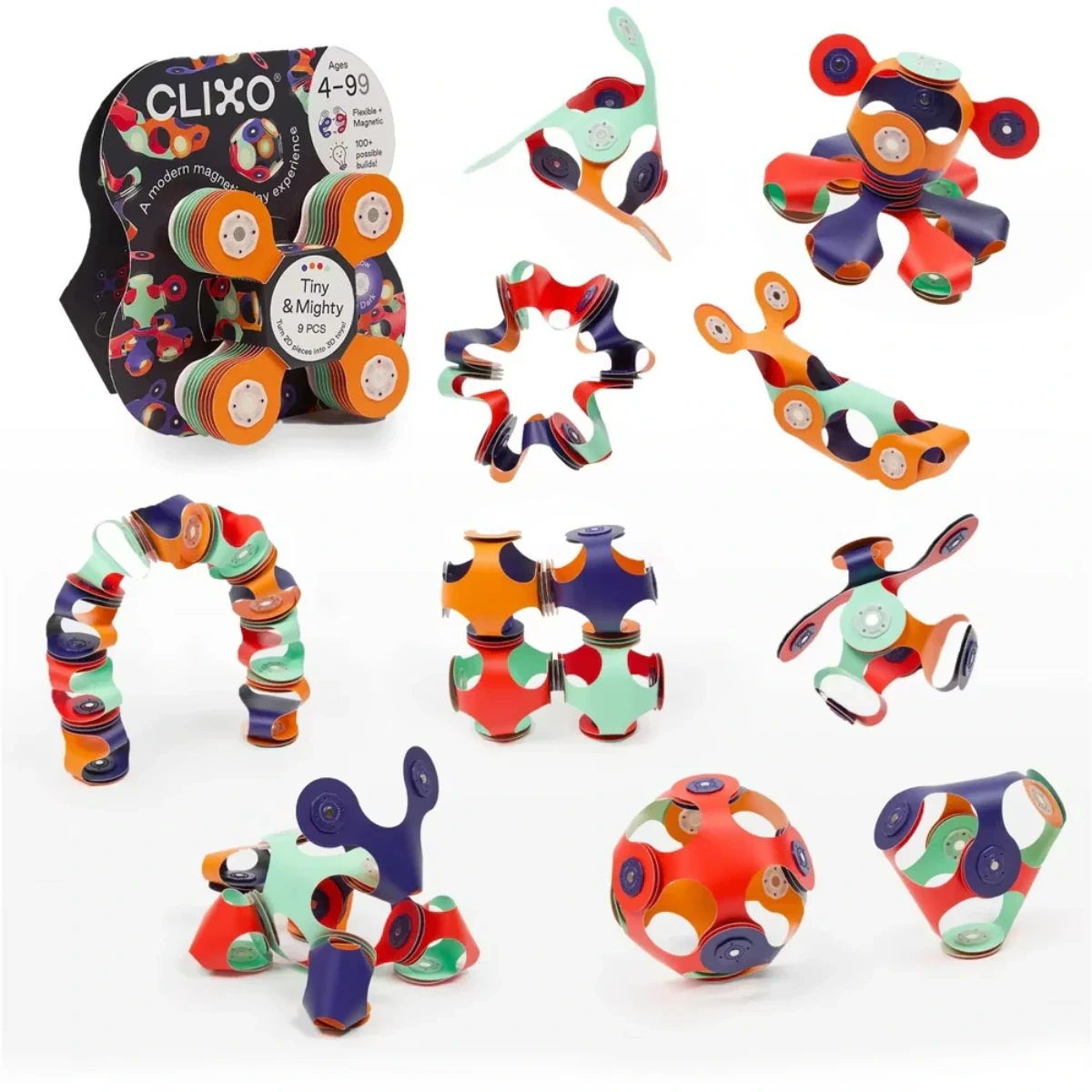 Clixo Tiny & Mighty Space 9 el. – klocki magnetyczne – 4+